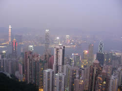 Night-time view from Victoria Peak (commonly known as 'the peak')