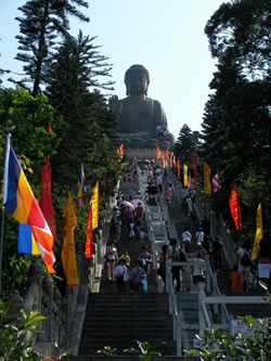 The climb up to the big buddha