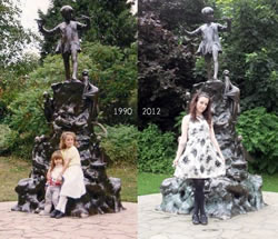 Myself with my sister Zoe in England when we lived in in the 90s and again with me recently.
