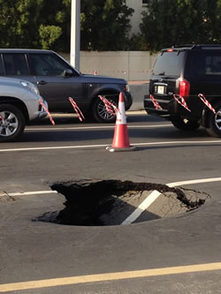Short cut to Australia: pothole