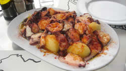 Pulpo a Feria, or Party Octopus, is one of Spain’s national dishes and is a Galician specialty.  I can assure you, it’s truly a party in your mouth.