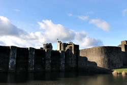 Exterior of Caerphilly Castle, South Wales