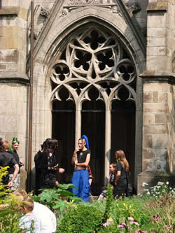 The Gothic cloister garden creates the ideal backdrop for photo sessions during the Summer Darkness festival