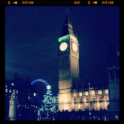 Big Ben in London at Christmas