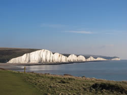 The Seven Sisters, a series of chalk cliffs by the English Channel