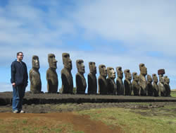 Me with the Moai statues at Easter Island