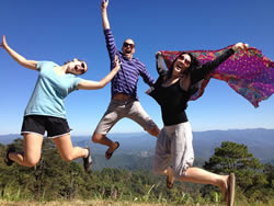 The jumping picture of happiness near Lod Caves, Pai
