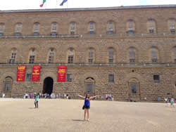 Taking in the massiveness of the Palazzo Pitti