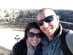 Colleen and Dave at the Colosseum in Nimes