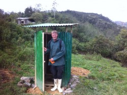 Expat/volunteer Eddie with one of the latrines he organized in the annex Taulia, just a 45 minute walk up the hill from the town of Molinopampa.
