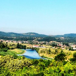 Looking over the River Vrbas valley from the village