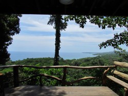 Overlooking the ocean in Costa Rica from an organic chocolate tour in Cocles near Puerto Viejo.